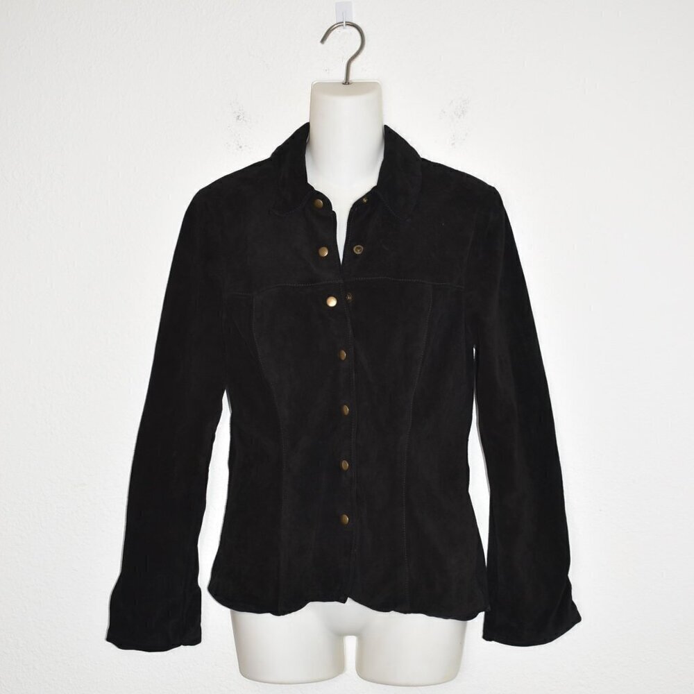 BCBG MaxAzria Suede Jacket Sz S Western Cowgirl Boho Rodeo Neutral - Picture 1 of 16